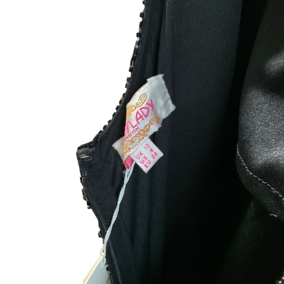 Gatsby Lady Women’s 🌸Long Illusion🌸 V-Neck Embellished Black Dress - 4 - Picture 6 of 11